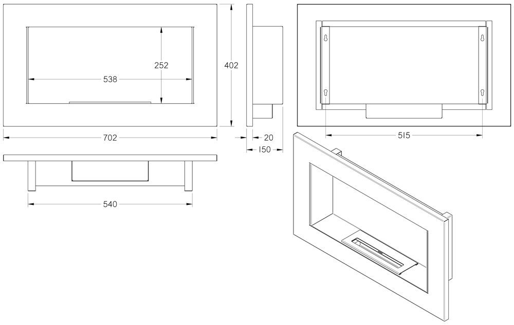 Schemat biokominka G-MAX 70x40