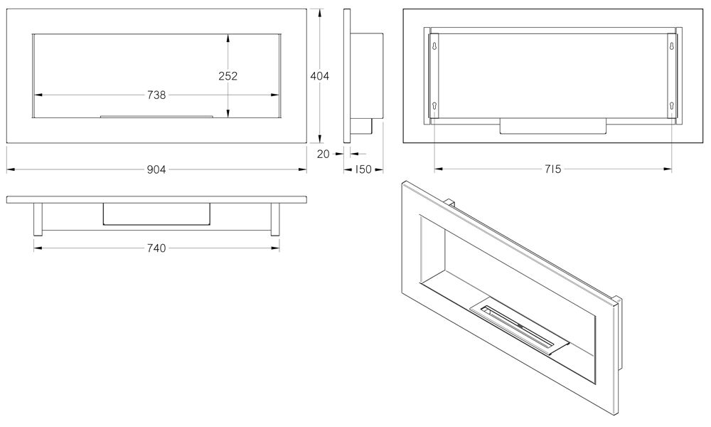 Schemat biokominka G-MAX 90x40